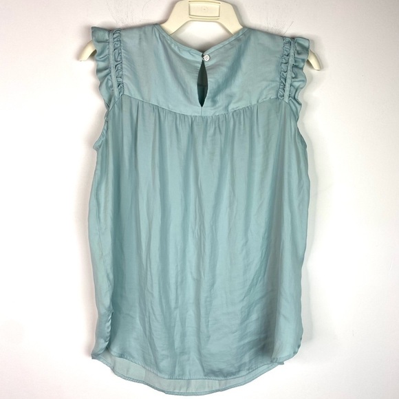 Loft Ruffle Blouse Mint Blue XS - Picture 2 of 5